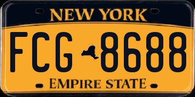 NY license plate FCG8688