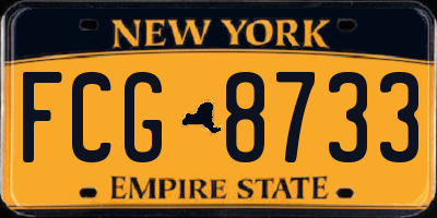 NY license plate FCG8733