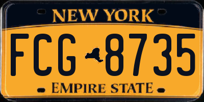 NY license plate FCG8735