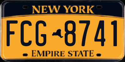 NY license plate FCG8741