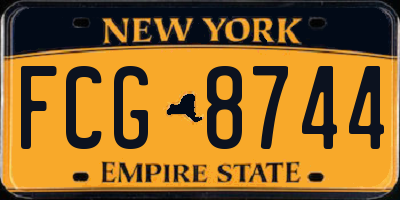 NY license plate FCG8744