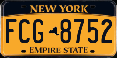 NY license plate FCG8752