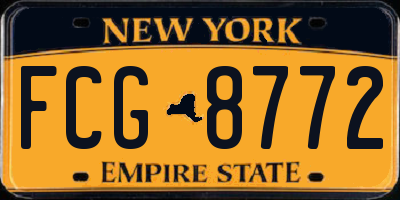 NY license plate FCG8772