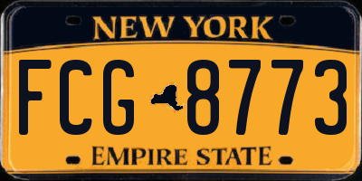 NY license plate FCG8773