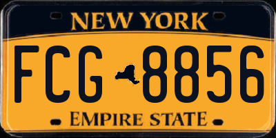 NY license plate FCG8856