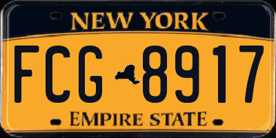 NY license plate FCG8917