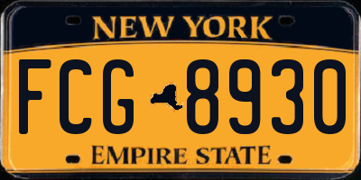 NY license plate FCG8930