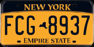 NY license plate FCG8937