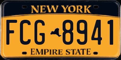 NY license plate FCG8941