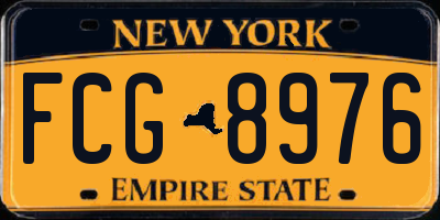 NY license plate FCG8976