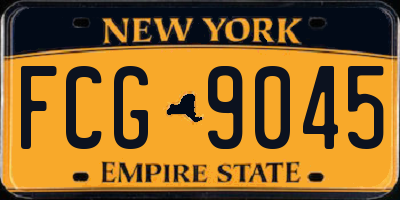 NY license plate FCG9045