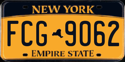 NY license plate FCG9062