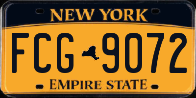 NY license plate FCG9072