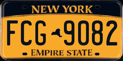 NY license plate FCG9082