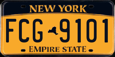 NY license plate FCG9101