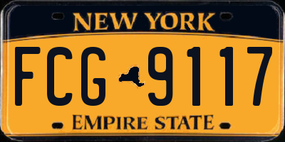 NY license plate FCG9117
