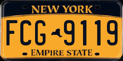 NY license plate FCG9119