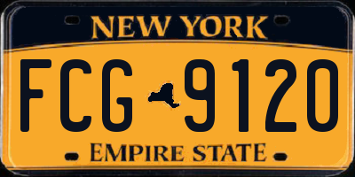 NY license plate FCG9120