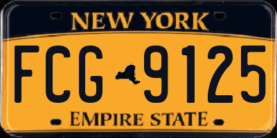 NY license plate FCG9125