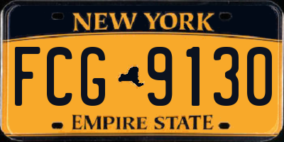 NY license plate FCG9130