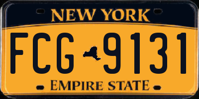 NY license plate FCG9131