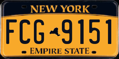 NY license plate FCG9151