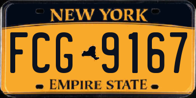 NY license plate FCG9167