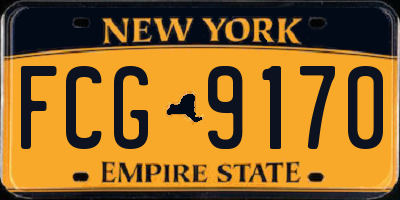 NY license plate FCG9170