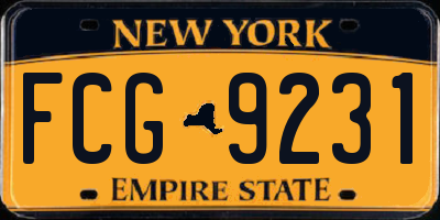 NY license plate FCG9231