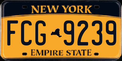 NY license plate FCG9239
