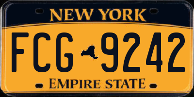 NY license plate FCG9242