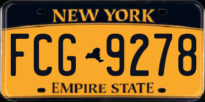 NY license plate FCG9278