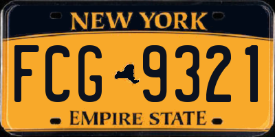 NY license plate FCG9321