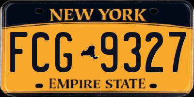 NY license plate FCG9327