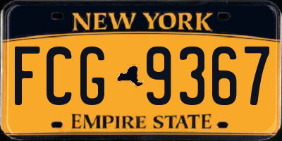NY license plate FCG9367