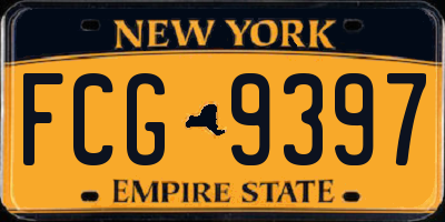 NY license plate FCG9397