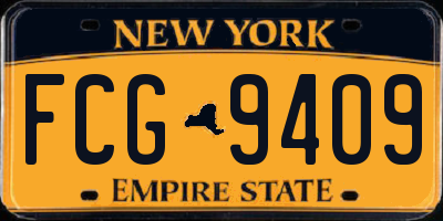 NY license plate FCG9409