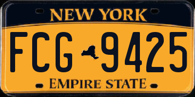NY license plate FCG9425
