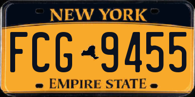 NY license plate FCG9455