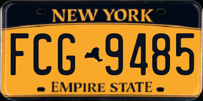 NY license plate FCG9485