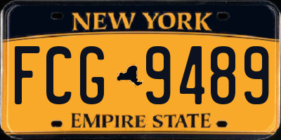 NY license plate FCG9489