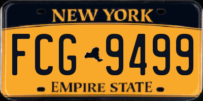 NY license plate FCG9499