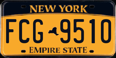 NY license plate FCG9510