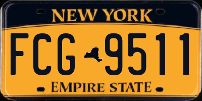 NY license plate FCG9511