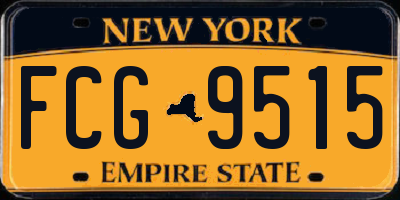 NY license plate FCG9515