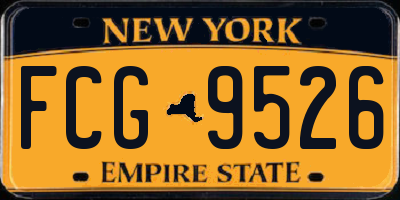 NY license plate FCG9526