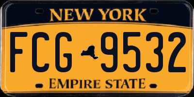 NY license plate FCG9532