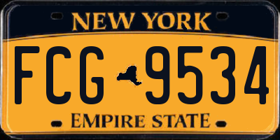 NY license plate FCG9534