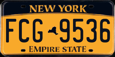 NY license plate FCG9536