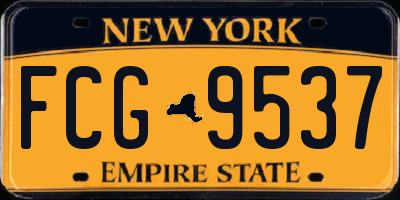 NY license plate FCG9537